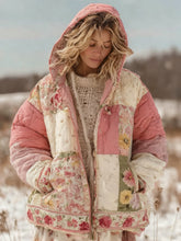 Femmes Floral Patchwork Chaud Coton Rembourré Vêtements